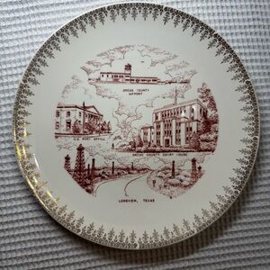 Vintage Gregg County Texas Commemorative Plate Homer Laughlin Oil History